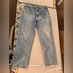 Vintage Carhartt Jeans 36x30 Light Wash Workwear Distressed Medium Denim Blue